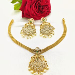 AD Stone Peacock Necklace