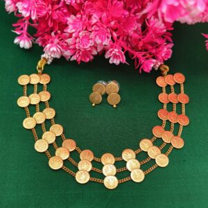 Triple Layer Lakshmi Coin Neckpiece