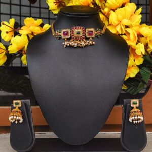 Ruby Green Choker Set
