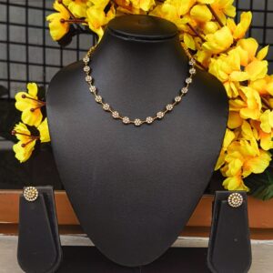 Golden White Stone Necklace