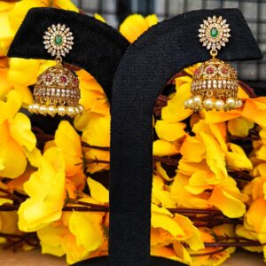 AD Stone Jhumka with Pearls