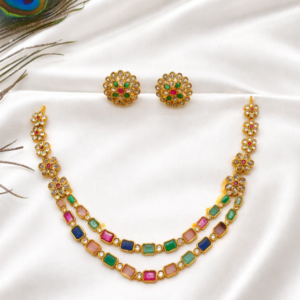 Navaratna Double Layer Necklace