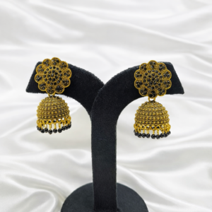 Black and Gold Plated Jhumka