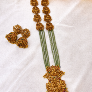 Green Beads Temple Long Haaram