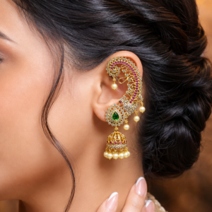 Peacock Earcuff Jhumka