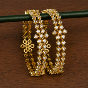 AD Stone Floral Bangles 2/4